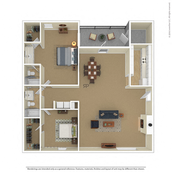 Bedford Oaks Apartments 2 bedroom 2 bathroom floor plan